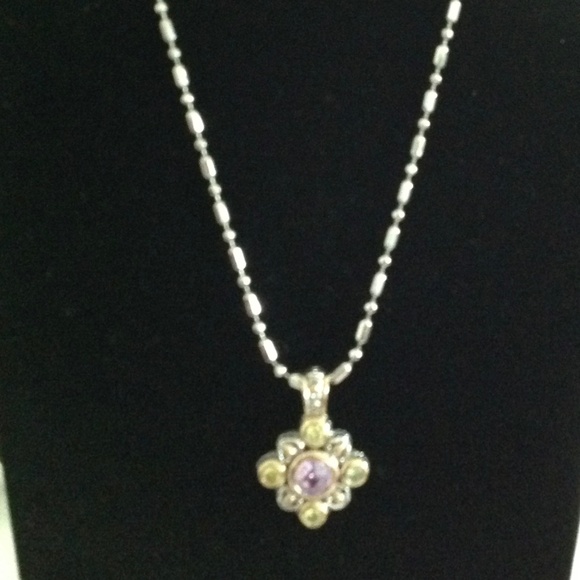 John Medeiros Beaded Silver Chain with Pave Slide - Picture 2 of 4